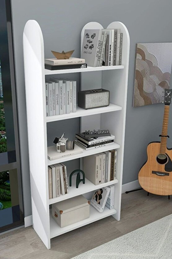 Dekoratif 5 Raflı Kitaplık Modern Kitaplık Kütüphane Organizer