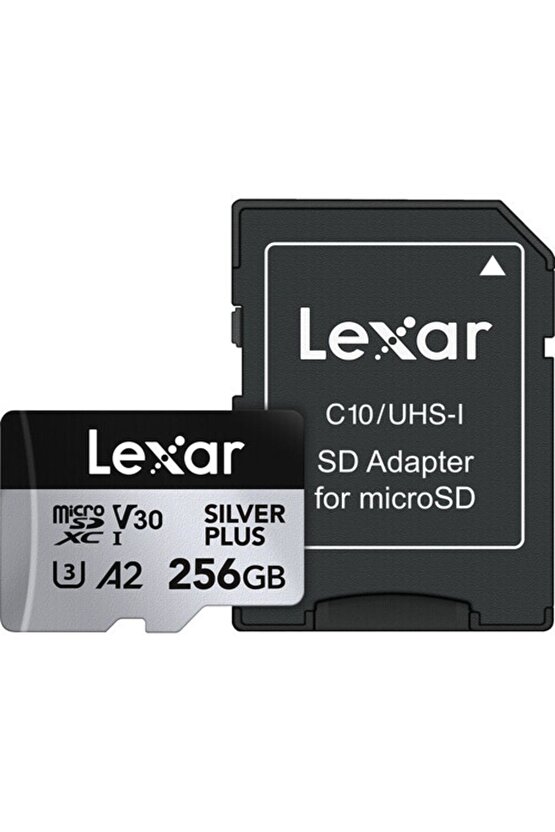 256GB Silver Plus 205mb 4K V30 UHSI Micro SD Hafıza Kartı