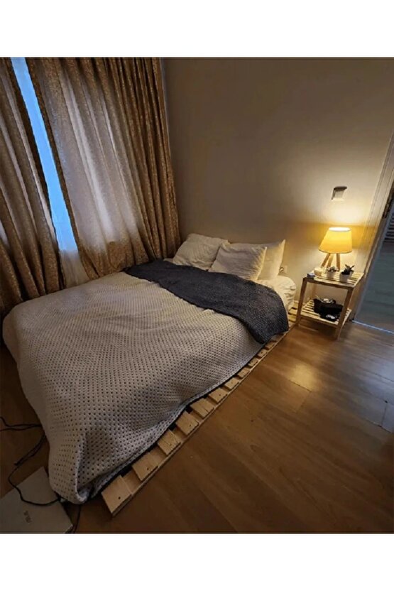 Japon Model Doğal Ahşap Karyola Yer Yatağı Tek Ve Çift Kişilik Tüm Ölçülerde
