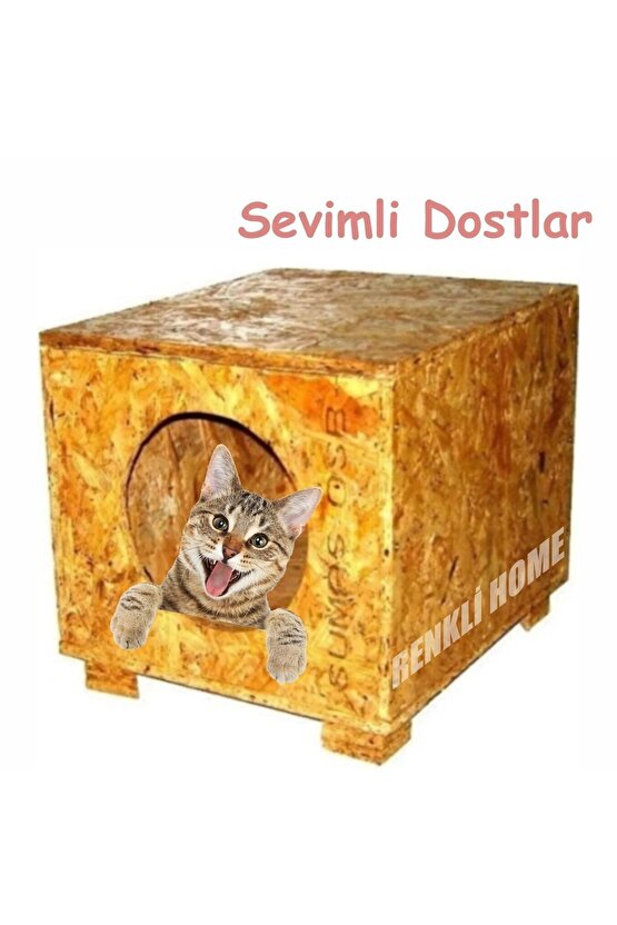 Yağmura Ve Soğuğa Dayanıklı Osb Kedi Evi Su Geçirmez