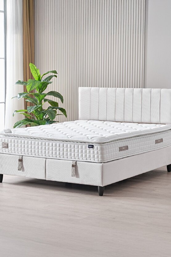 Zambak Modeli Çift Kişilik Sandıklı Baza Ve Başlık Takımı 2 Li Set