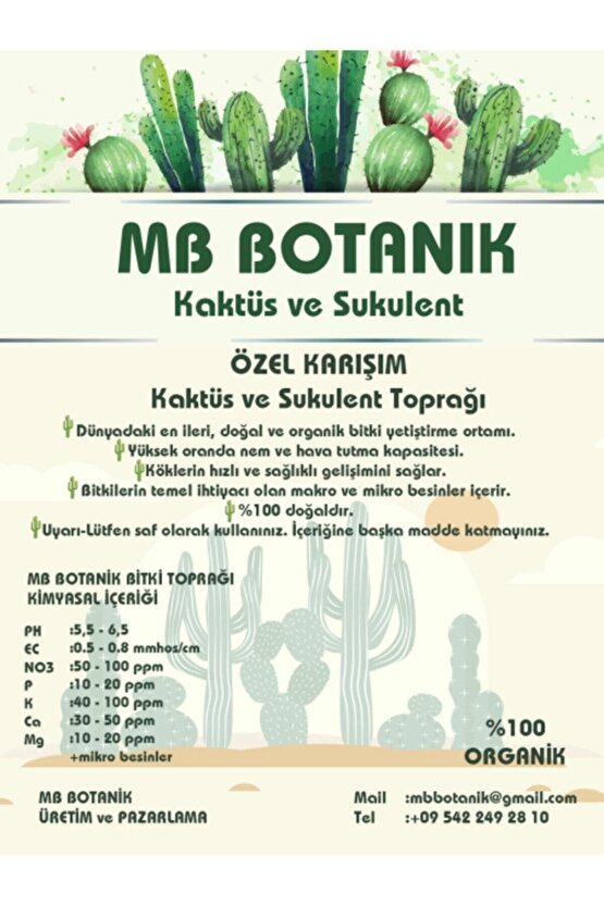 Kaktüs Ve Sukulent Toprağı 5 Litre Özel Karışım