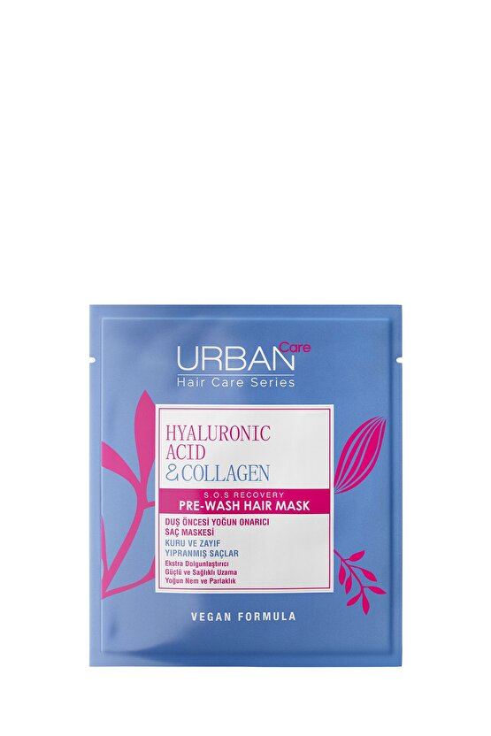 Hyaluronik Asit & Kolajen Kuru ve Cansız Saçlara Özel Duş Öncesi Saç Bakım Maskesi 2x50ml-vegan