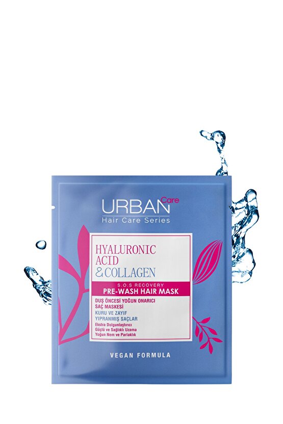 Hyaluronik Asit & Kolajen Kuru ve Cansız Saçlara Özel Duş Öncesi Saç Bakım Maskesi 2x50ml-vegan