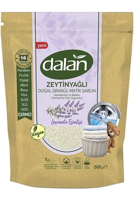 Zeytinyağlı Doğal Granül Matik Sabun Lavanta Esintisi 500 gr