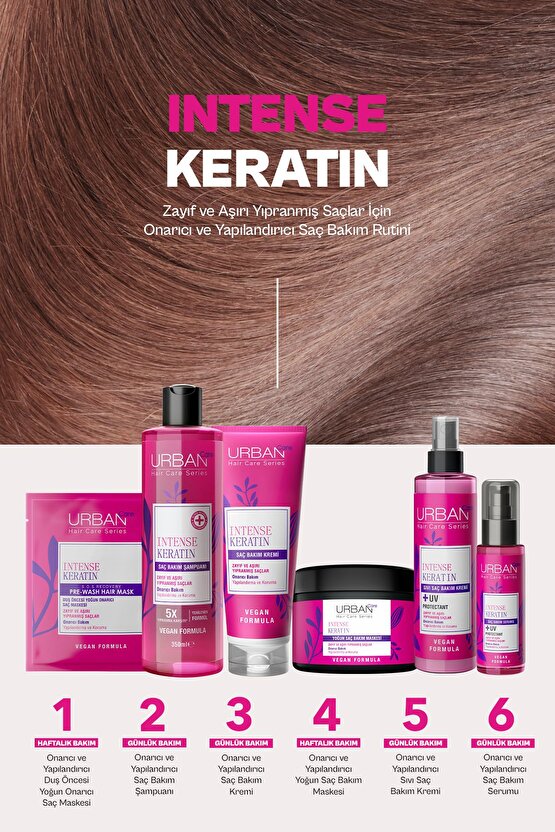 Intense & Keratin Aşırı Yıpranmış ve Cansız Saçlara Özel Duş Öncesi Saç Bakım Maskesi 2x50ml-vegan