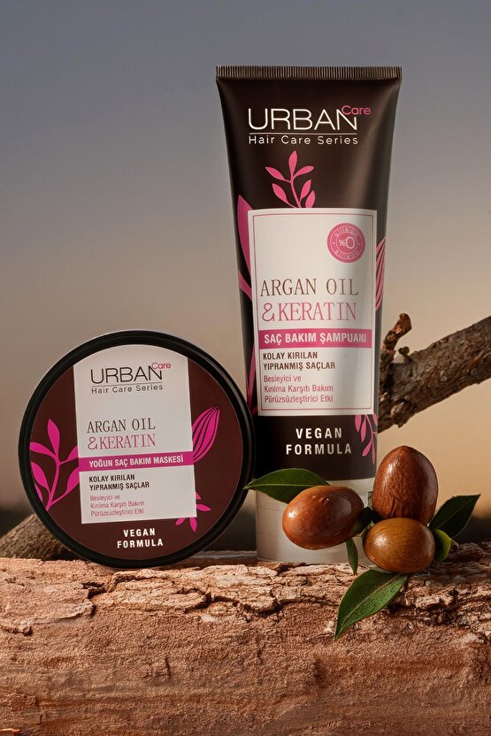 Argan Oil & Keratin Kolay Kırılan Yıpranmış Saçlara Özel Duş Öncesi Saç Bakım Maskesi-vegan-50ml