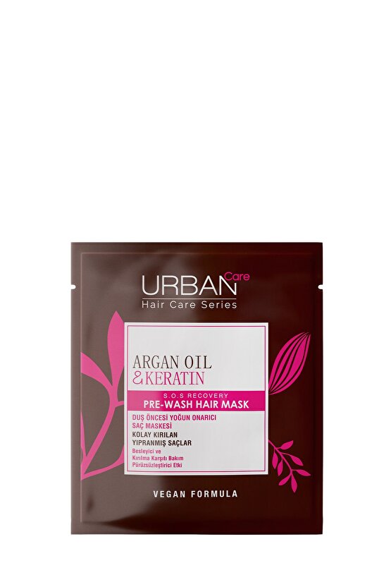 Argan Oil & Keratin Kolay Kırılan Yıpranmış Saçlara Özel Duş Öncesi Saç Bakım Maskesi-vegan-50ml