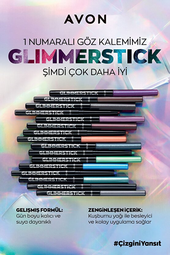 Glimmersticks Asansörlü Açılıp Kapanabilen Göz Kalemi Cherry Red