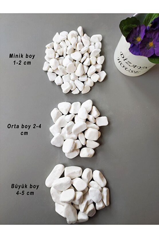 Güzel 2 Kg 2-4 Cm Beyaz Dolomit Taş Dekorasyon Taşı Bahçe Süs Taşı