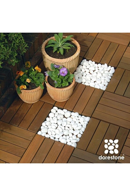 Tamburlanmış Beyaz Dolomit Taşı - 25 Kg 60-100 Mm Beyaz Doğal Taş