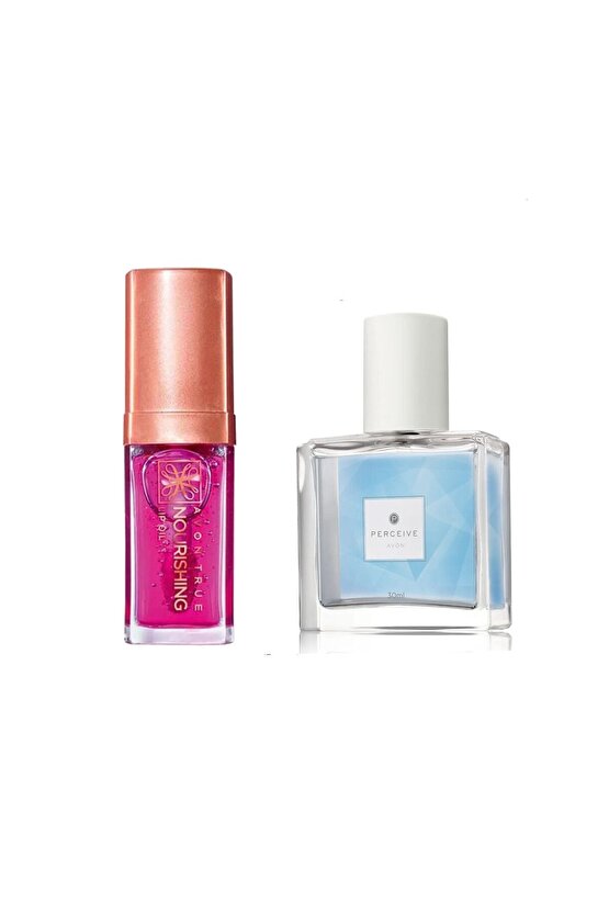True Lip Oil Dudak Bakım Yağı Blossom 7ml -Perceive Kadın Parfüm Edp 30 Ml. 2li Set