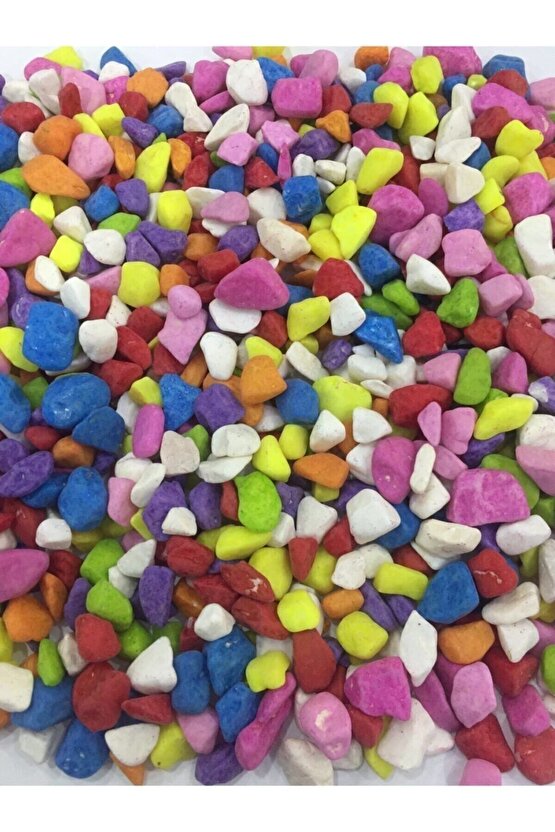 Renkli Akvaryum Taşı Çakıl Taşı Vazo Taşı 1 kg