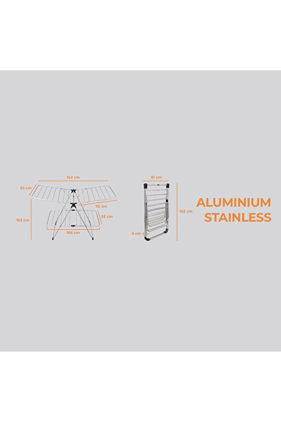 ALYAHOMES AHDRY1407 DOUBLE ALÜMİNYUM ÇAMAŞIR KURUTMALIK