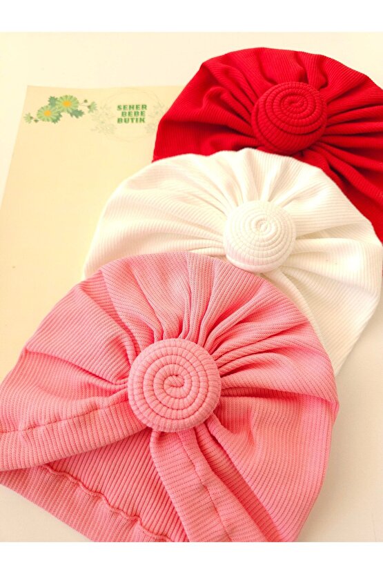 Kız Bebek & Çocuk Fırfır Bone & Bere 3Lü Set