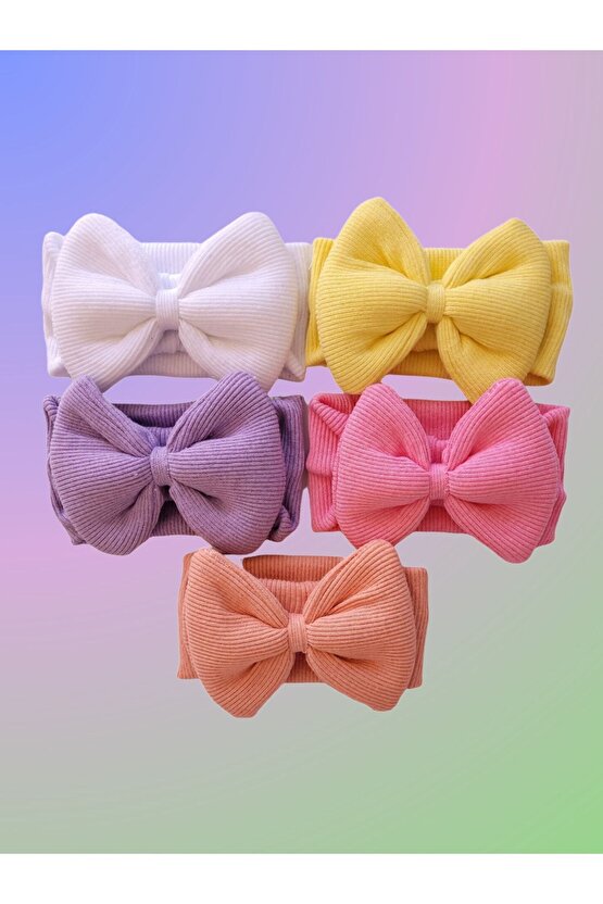 Kız Bebek & Çocuk Fiyonklu Bandana Set