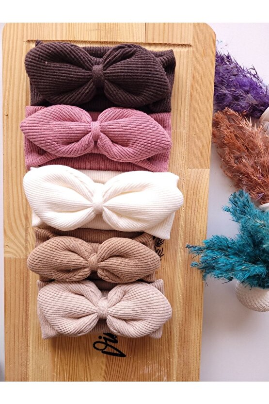 Kız Bebek & Çocuk Tavşan Kulak Bandana 5li Set