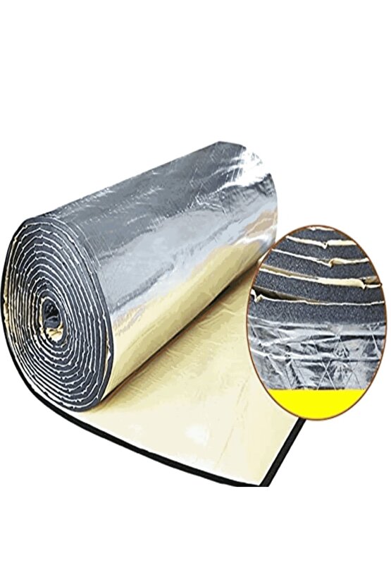 Alüminyum Folyolu Kauçuk Izolasyon 9mm 100cm X 20 Mt (20M2) Kendinden Yapışkanlı Kauçuk Köpüğü