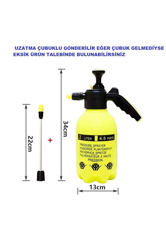 Basınçlı Oto Araç Raxtor Yıkama Pompası El Değmeden Köpük Püskürtme 2 Lt Uzatma Çubuklu
