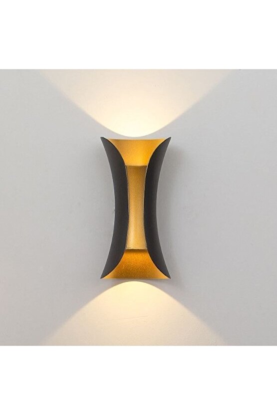 232lamp 12w Siyah - Gold Su Geçirmez Led Duvar Apliği Günışığı Dekoratif Dış Mekan Armatürü