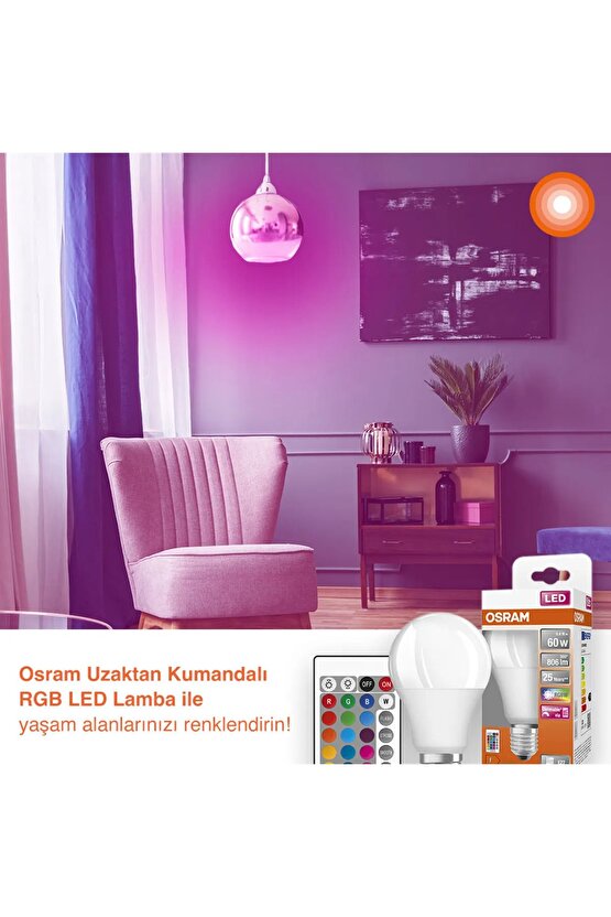 Ledvance  Led Base Rgb Remote Class Uzaktan Kumandalı Led Ampul A60 Dim 9,4W865 E27