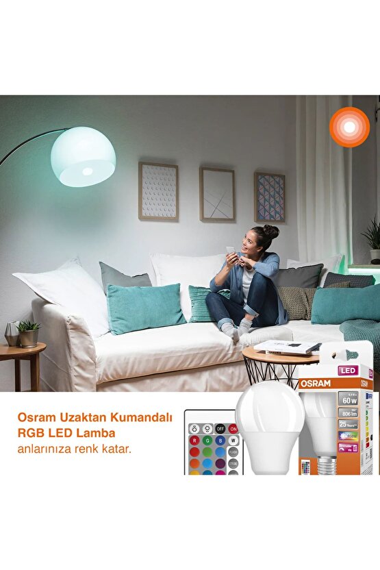 Ledvance  Led Base Rgb Remote Class Uzaktan Kumandalı Led Ampul A60 Dim 9,4W865 E27