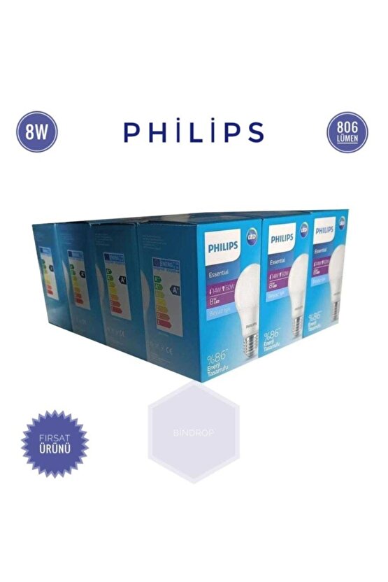 8w Led Ampul 12 li Set Beyaz Işık 806 Lümen