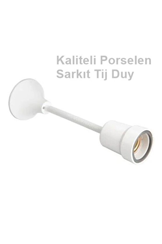Sarkıt Porselen Tij Aydınlatma Duy E27 Beyaz 220 Volt