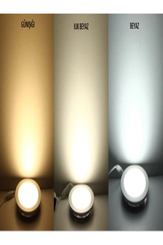 5 Watt 3 Renk Led Spot Gold Kasa Beyaz + Günışığı + Ilık Beyaz 3ü 1 Arada 5w