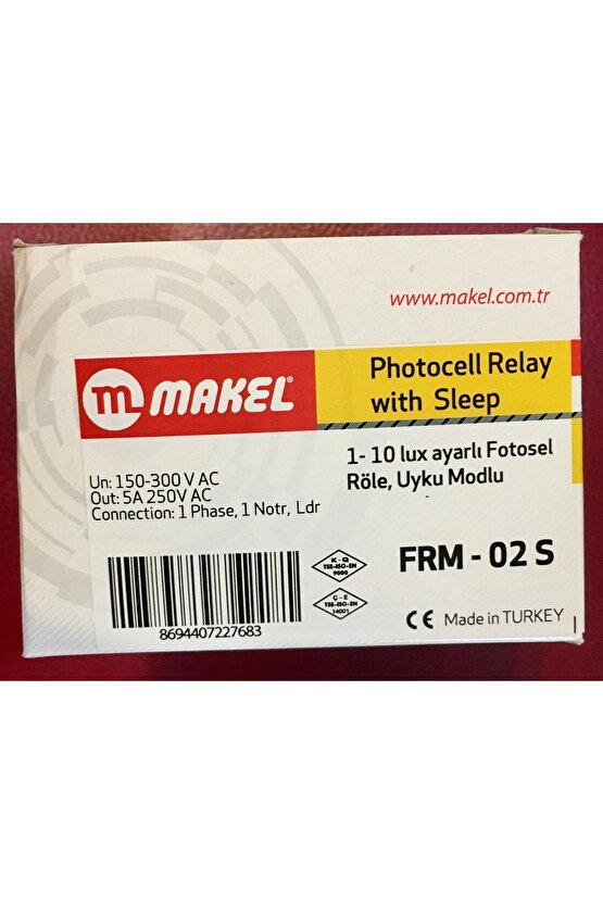 Frm-02 S Fotosel Röle Göz 1-10 Lüx Ayarlı Uyku Modlu