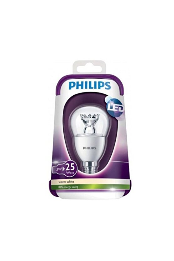3w=25w Mini Dekoratif Şeffaf Led Ampule14 (ince) Duysarı Işık-2700k15.000 Saat