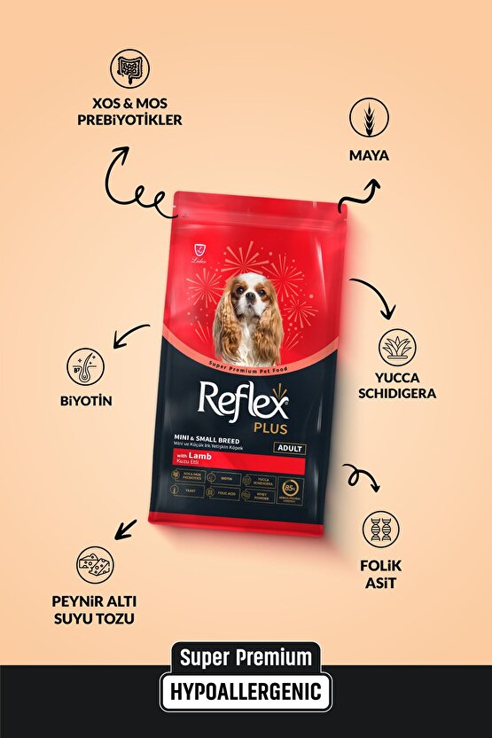 Plus Kuzu Etli Mini ve Küçük Irk Yetişkin Köpek Maması 3 Kg