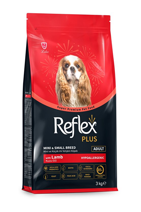 Plus Kuzu Etli Mini ve Küçük Irk Yetişkin Köpek Maması 3 Kg