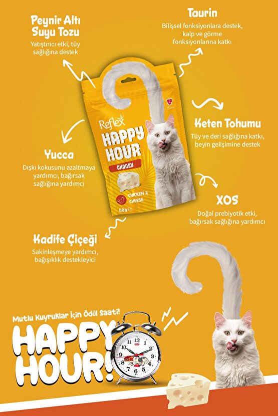 Happy Hour Choosy Chicken&cheese Seçici Kediler Için Ödül 60 Gr. Rft-048