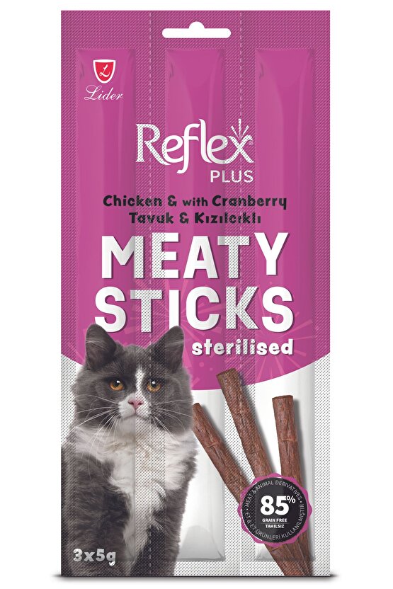 Kedi Ödül Stick Kümes Hayvanı Kızılcık 3x5 gr