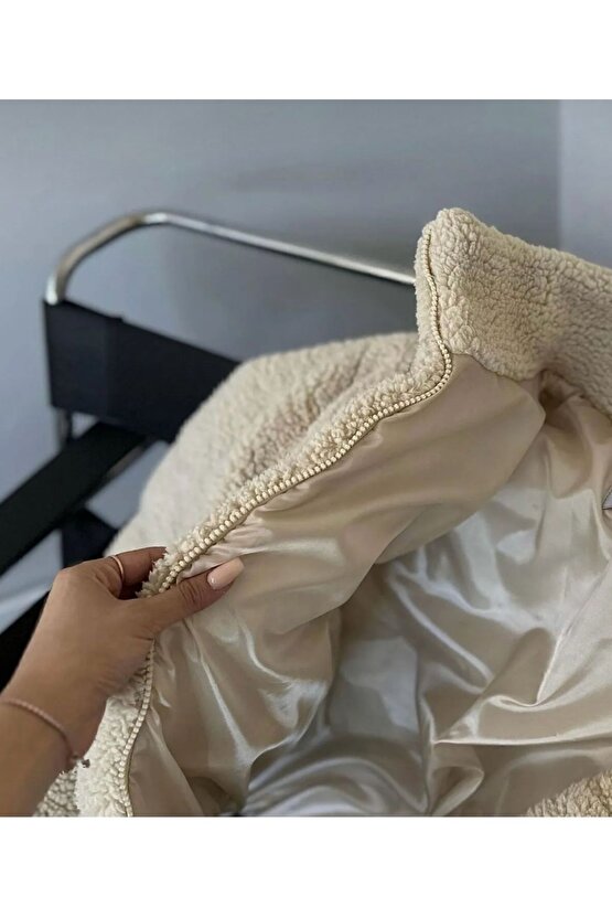Peluş Yumuşak Kumaş Kabartma Mont