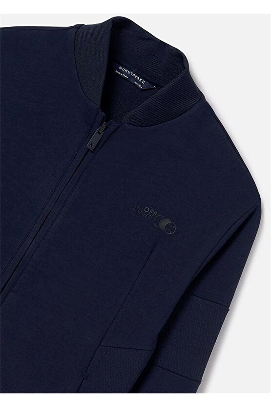 Erkek Çocuk Kontrast Fermuarlı Sweatshirt Lacivert 6474