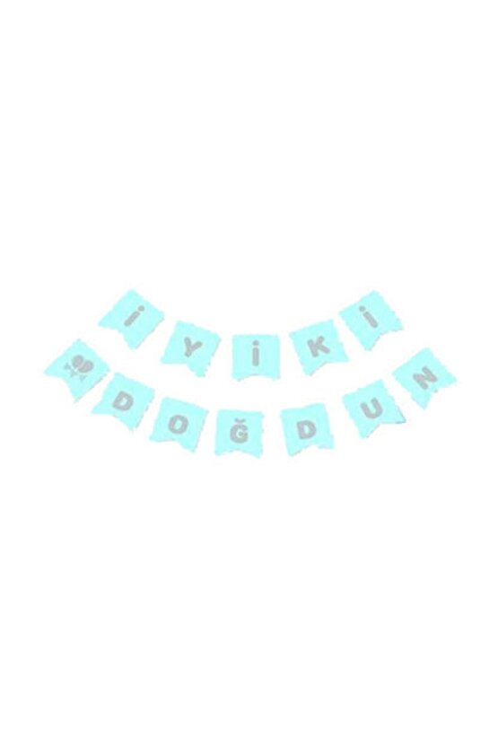 Banner Iyiki Doğdun Mavi Gümüş