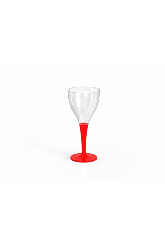 Plastik Şarap Kadehi Kırmızı Tek Kullanımlık Ve Tekrar Kullanılabilir Parti Kadehi (10 Adet)