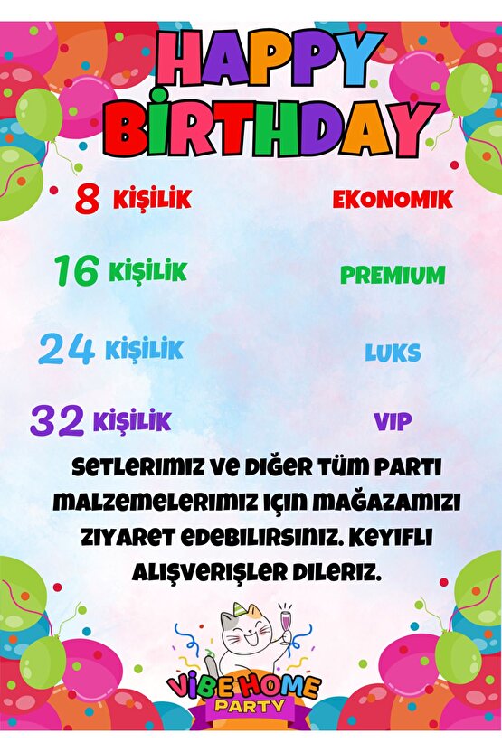 Unicorn Temalı 8 Adet Mısır Kutusu - Doğum Günü ve Parti İkramları İçin