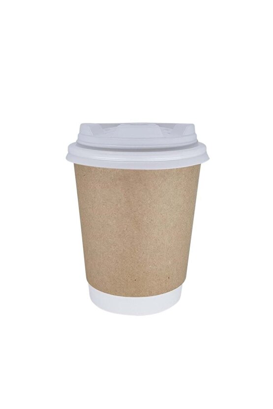 Double Wall Kraft Karton Bardak 8 Oz - 30lu - Kahverengi