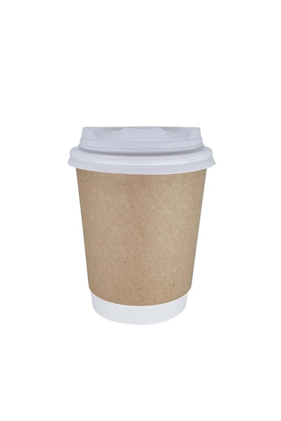 Double Wall Kraft Karton Bardak 8 Oz - 30lu