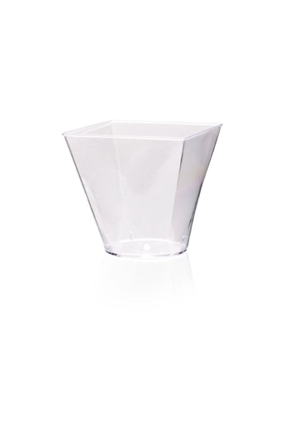 Prizma Mini Mika Plastik Sunum Kabı Kübik Kase - 24 Adet 200 cc