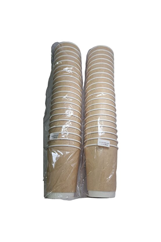 Double Wall Karton Kağıt Bardak 14 Oz 410ML Siyah Kapaklı 40 Adet