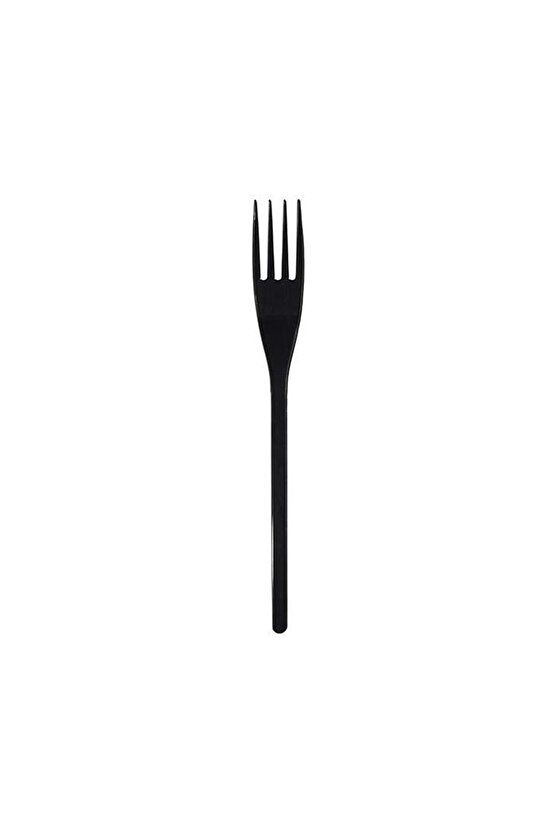 PARTİ & PASTA & KEK Lüks Uzay Plastik Siyah Çatal 100lü Koli