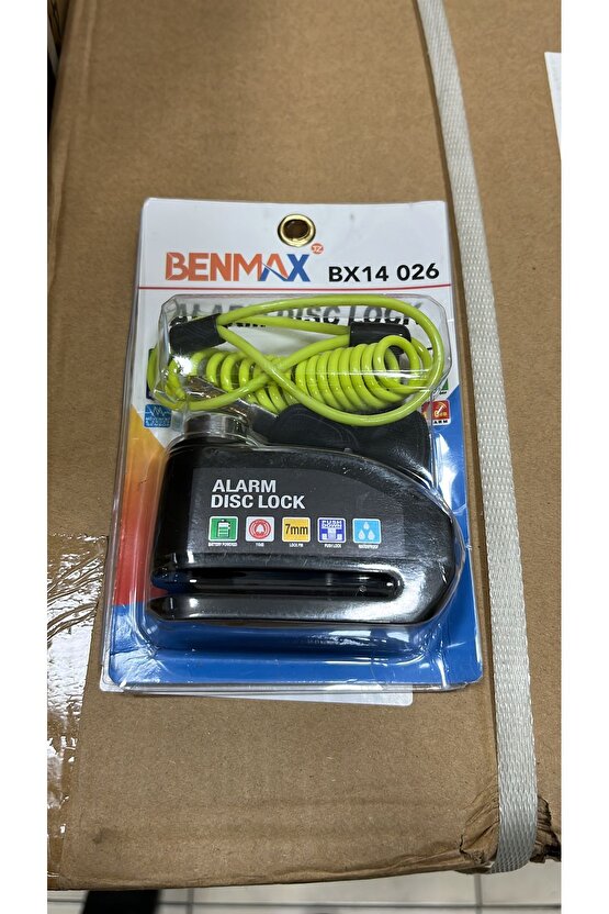 110 Db Siyah Motosiklet Alarmlı Disk Kilidi Hatırlatma Benmax