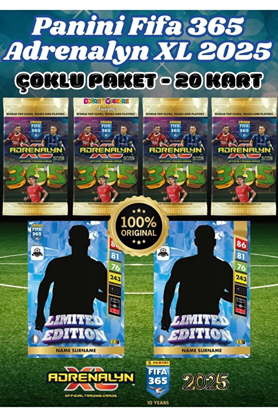 Panini FIFA 365 Adrenalyn XL 2025 Lüx Çoklu Paket - Futbolcu Kartları - Trading Oyuncu Kartı - Fifa