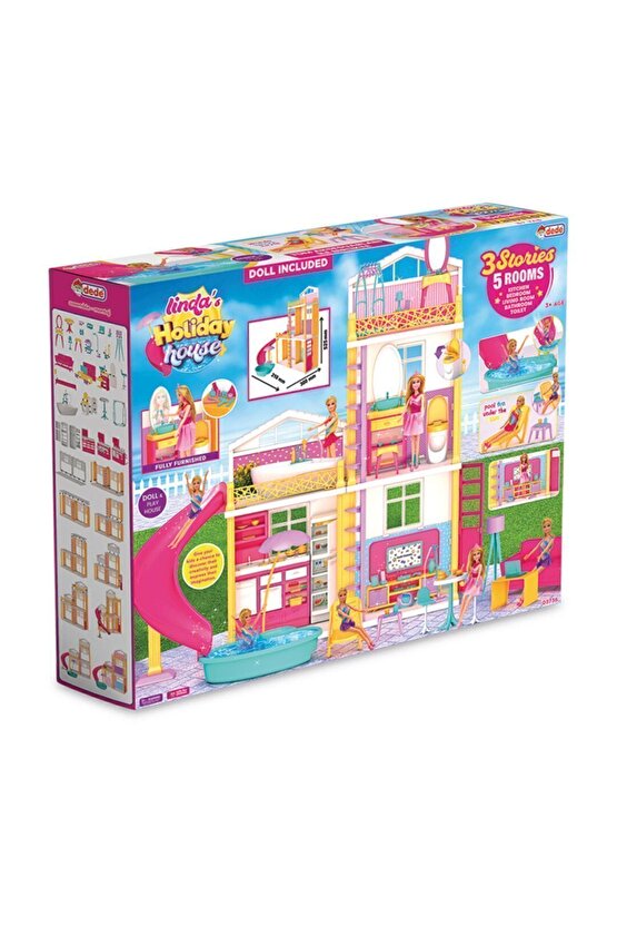 Lindanın Tatil Evi - Ev Oyuncak - Lindanın Tatil Ev Seti - Barbie Ev Seti - Rüya Evi - Oyun Evi