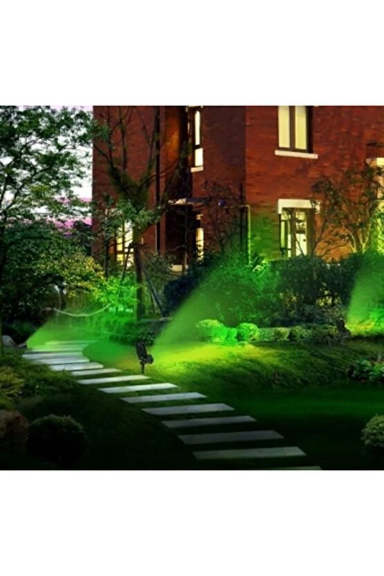 Yeşil Solar Led Bahçe Aydınlatması - Güneş Enejisi Ledli Çim Lambası - Güneş Enerjili Saplamalı