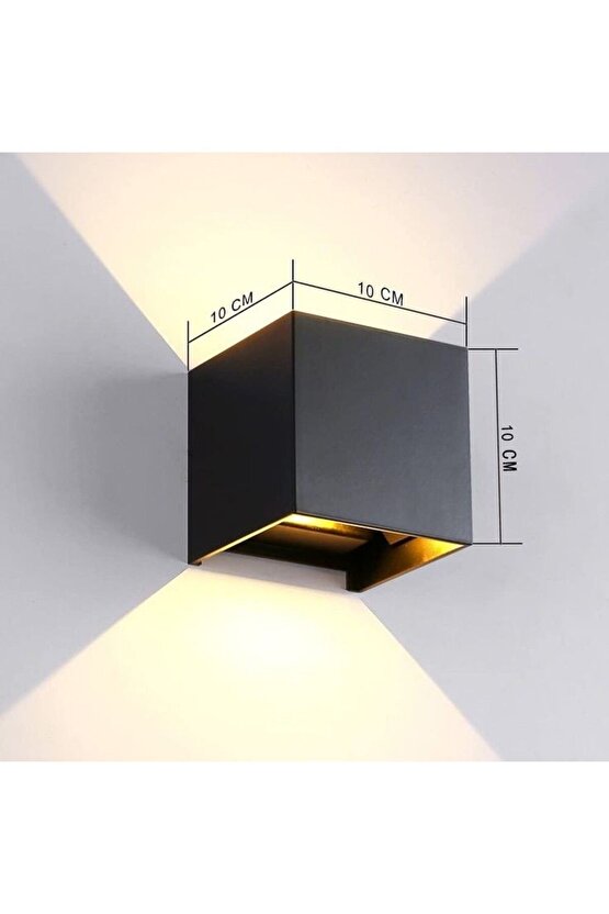 Işık Açısı Ayarlanabilir 10 Watt Dekoratif Led Aplik, Bahçe Duvar Armatürü, Villa, Bungalov Apliği